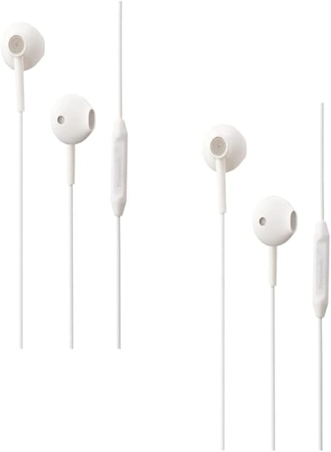 Set of 2 tingwode d507 wired earphones with microphone - white Headphones Headset